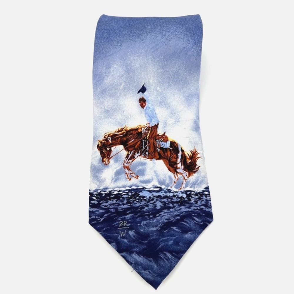Rockmount Ranch Wear Mens Silk Tie LE Bustin' the Paint by Joelle Smith VTG #79